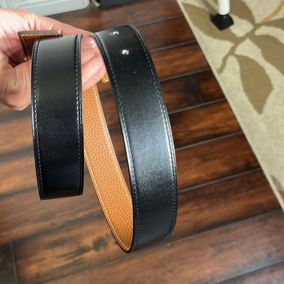 Hermes H Belt Buckles Gold Platinum & Reversible Leather Strap size 90 - Picture 16 of 16